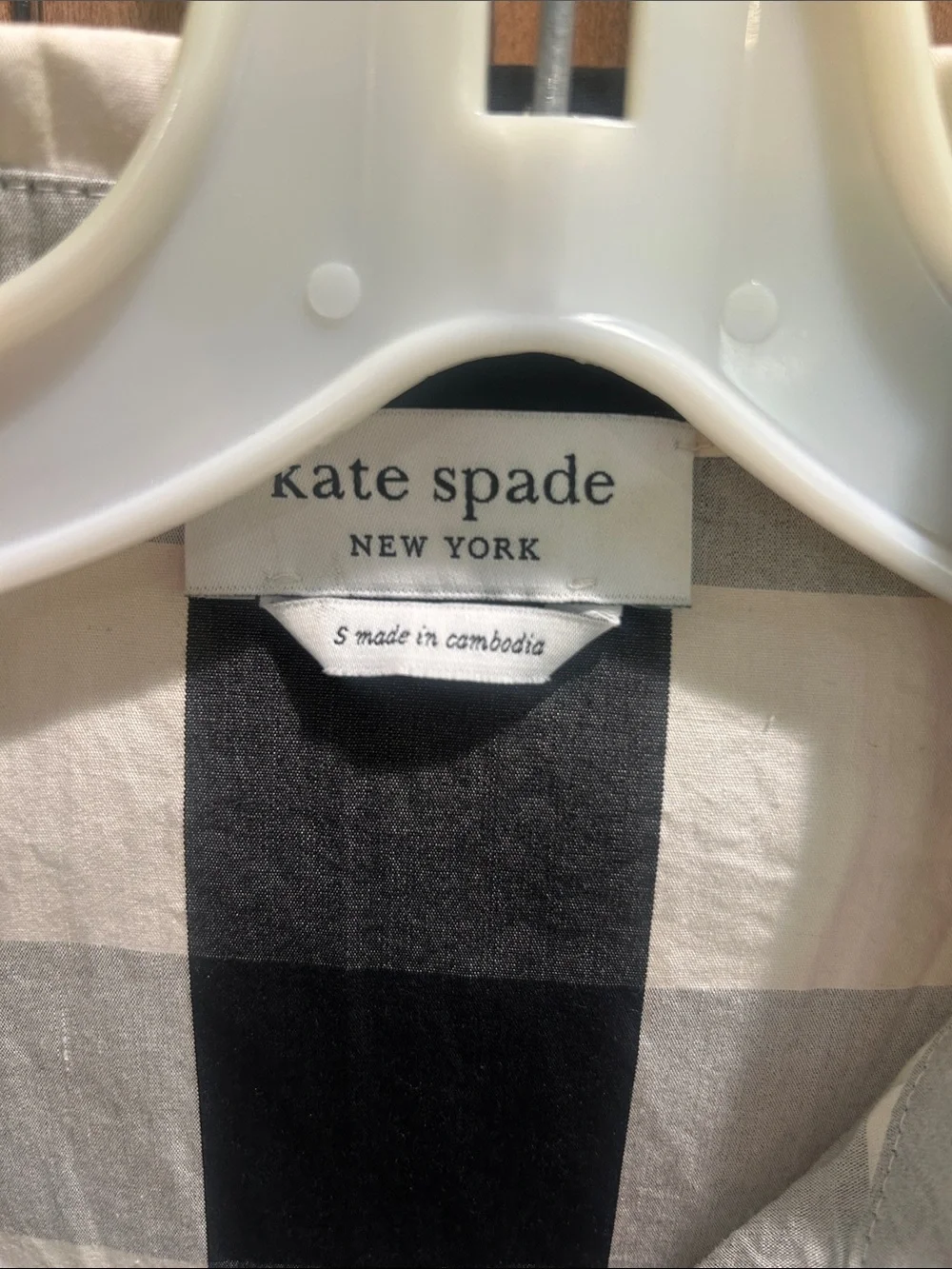 kate spade Black and White Gingham Midi Dress